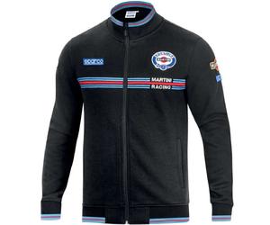Sparco felpa full zip Martini Racing Nera Tg. L 100% cotone ispirata tuta Sparco