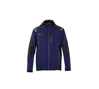 Sparco Seattle Giacca multitasca in Softshell con cappuccio, blu marine, XXL