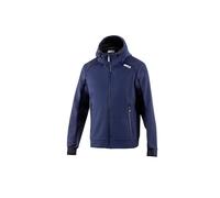 Sparco - Giacca Softshell Sparco con cappuccio - Tessuto idrorepellente - Fodera interna in pile - Cappuccio regolabile - 100% poliestere - Taglia XS - Blu/BK