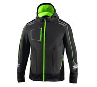 Sparco Giubbotto da lavoro York Softshell Uomo Antivento Idrorepellente con Cappuccio e Riflettenti