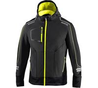 SPARCO GIUBOTTO GIACCA SOFT-SHELL TECNICO YORK GRIGIO/GIALLO CAPPUCCIO E TASCHE