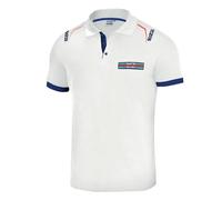Sparco Martini Racing Embroideries Polo in cotone piquet, bianco