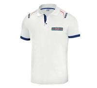 Sparco Polo Martini Racing Ricamata Cotone Piquet Bianco XL