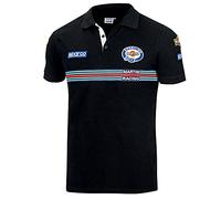 Sparco Martini Racing Polo, Nero 02, L Regular Unisex-Adulto