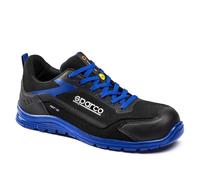 Sparco Nitro Sami Scarpe Antinfortunistiche S3S ESD Basse Nere e Blu. Stile Sportivo Leggere, Idrorepellenti, Metal Free, Puntale Composito. EU 43