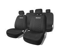 Sparco Set Completo Coprisedili Origin - Nero/Grigio - Universale - Design Sportivo - Compatibili con Airbag Laterali - Tessuto Resistente e Traspirante