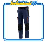 SPARCO Pantalone Tecnico OREGON Tech Trousers Blu/Arancione con Tasche da Lavoro