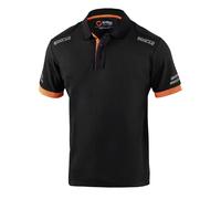 Sparco polo tech Toledo Tg. M in cotone e poliestere colore nero/arancio fluo