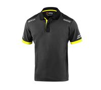 Sparco polo tech Toledo Tg. XL in cotone e poliestere grigio scuro/giallo fluo