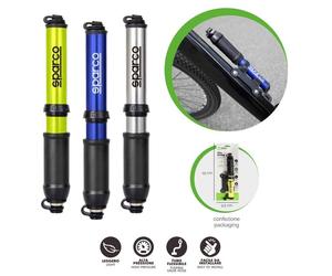 SPARCO Pompa Gonfiatore Bici Giallo in Alluminio con Adattatori e viti incluse