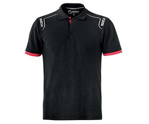 Sparco Portland - Polo da Lavoro a Maniche Corte, in Cotone, Colore: Nero