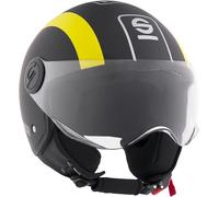 Sparco Riders Sp601, Moto Demi-Jet, Casco Scooter Omologato ECE 22.06, Peso & Dimensioni Ridotte per Città e Sottosella Unisex Adulto, Nero/Giallo (Opaco), XL