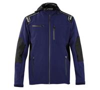 Sparco Seattle Giacca multitasca in Softshell con cappuccio, blu marine
