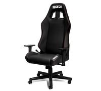 Isolamenti Sparco Sedia Ufficio Gaming Coach, Schienale Reclinabile 150°, Braccioli 2D, Supporto Lombare, Ecopelle, 60x60x100 cm (Nero - Cuciture Rosse)