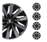 Set 4 copricerchi 16" pollici copriruota auto Lazio SPC1691BKGR nero grigio SPAR