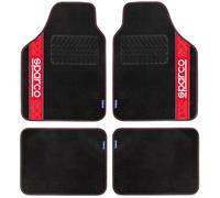 SPARCO Set 4 tappetini neri universali 2 anteriori con logo e posteriori