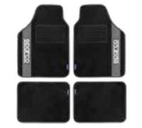 SPARCO Set 4 Tappetini Tappeti Auto in Moquette Grigio/Nero con Battitacco Univ.