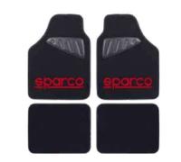 SPARCO Set 4 Tappetini Tappeti Auto in Moquette Rosso/Nero con Battitacco Univ.
