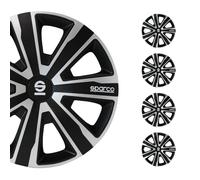 Sparco Set Copricerchi 4 Pezzi Palermo 14 Pollici Argento/Nero