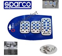 Sparco Set Copripedali Auto Universale Alluminio + Gomma Copripedali Antiscivolo