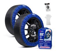 Sparco Set di 2 catene da neve in tessuto per auto, facili da installare, silenziose e resistenti, omologate, certificate e riutilizzabili Sparco SnowShield, guanti inclusi (XXL)