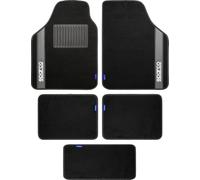 Sparco Set Tappetini Auto Origin - 5 Pezzi - PVC Nero/Grigio - Universali, Antiscivolo e Lavabili - Design Sportivo e Protettivo