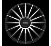 Sparco Spc1393Bksv Set Copricerchi 4 Pezzi Treviso 13 Pollici Nero/Argento, Silver, Set Di 4