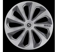 Copricerchi Sparco Sicilia Da 14 Pollici, Grigio E Argento, 4 Pezzi