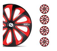 Sparco Spc1475Bkrdc Set Copricerchi 4 Pezzi Sicilia 14 Pollici Nero/Rosso/Carbono