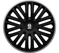 Sparco Spc1485Bkgr Set Copricerchi 4 Pezzi Bergamo 14 Pollici Nero/Grigio