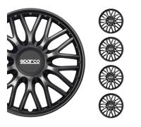 (TG. 14") Sparco Spc1496Grbk Set Copricerchi 4 Pezzi Roma 14 Pollici Grigio/Nero