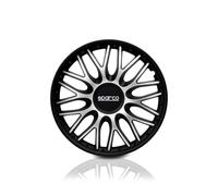 Sparco Spc1496Svbk Set Copricerchi 4 Pezzi Roma 14 Pollici Argento/Nero