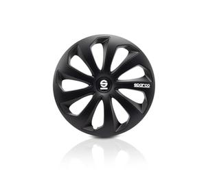Sparco SPC1570BK Copricerchi, Nero, 15", Set di 4
