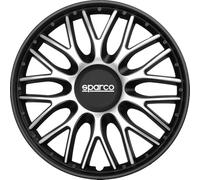 Sparco SPC1596SVBK Copricerchi Roma Bicolore Argento/Nero 15", Set di 4