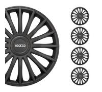 Sparco Spc1693Bk Set Copricerchi 4 Pezzi Treviso 16 Pollici Nero, Set Di 4
