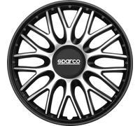 Set 4 copricerchi 16" pollici copriruota auto Roma SPC1696SVBK argento nero SPAR