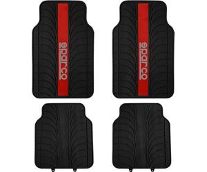 Sparco SPC1913RS Tappeto LATEX, FRANJA, Rosso, Set di 4