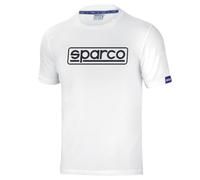 Sparco t-shirt Frame in cotone mezze maniche TG.XXL bianca con collarino Sparco