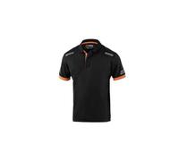 Sparco polo tech Toledo Tg. S in cotone e poliestere colore nero/arancio fluo