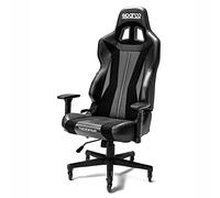 Sparco Trooper Sedia da Gaming Racing/Ufficio, ergonomica, Regolabile, con Supporto Lombare, pistone Certificato, Ruote PRO Caster bloccabili (Nero Nero)