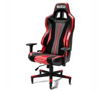 Sparco Trooper Sedia da Gaming Racing/Ufficio, ergonomica, Regolabile, con Supporto Lombare, pistone Certificato, Ruote PRO Caster bloccabili (Nero Rosso)