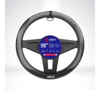 Sparco Volante Protezione/Copertura Nera/Grigio PVC 38CM per Tutte le Auto