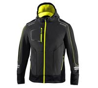 SPARCO GIUBOTTO GIACCA SOFT-SHELL TECNICO YORK GRIGIO/GIALLO CAPPUCCIO E TASCHE
