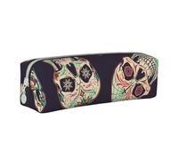 SpaRcz Astuccio per matite in pelle con motivo senza cuciture Day Of The Dead, semplice astuccio con cerniera, Colore 8, 21×5×5,5cm