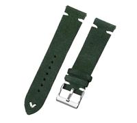 SpaRcz Cinturino di ricambio vintage a sgancio rapido in pelle scamosciata da 18-22mm, Verde-bianco, 20mm