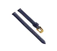 SpaRcz Cinturino in pelle per orologio sottile con grana lucertola per donna 8-16mm, Blu-oro, 10mm