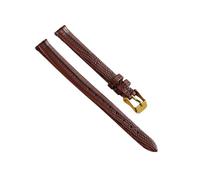 SpaRcz Cinturino in pelle per orologio sottile con grana lucertola per donna 8-16mm, Marrone-oro, 12mm