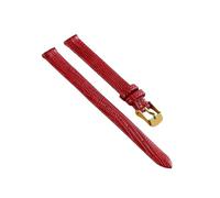 SpaRcz Cinturino in pelle per orologio sottile con grana lucertola per donna 8-16mm, Rosso-oro, 10mm