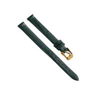 SpaRcz Cinturino in pelle per orologio sottile con grana lucertola per donna 8-16mm, Verde-oro, 12mm