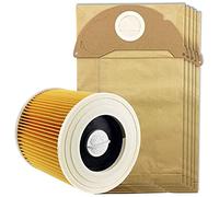SPARES2GO Filtro a cartuccia compatibile con Karcher MV2 IPX4 aspirapolvere (filtro + 5 sacchetti)